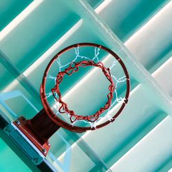 Low angle view of basketball hoop