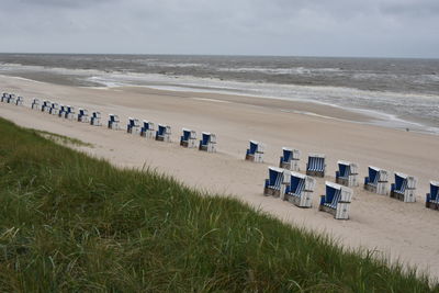 Scenic view of beach against sky