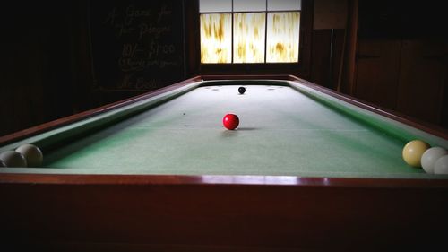 Pool table in room