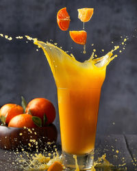 Orange juice splash