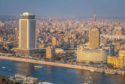 Aerial view of buildings in city