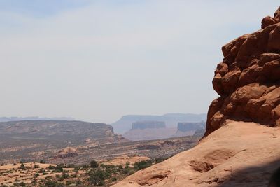 Scenic view of mountains against clear sky