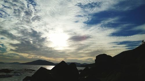 Silhouette mountains against sky during sunset