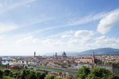 High angle view of cityscape against sky