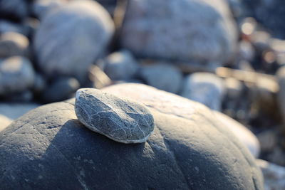 Close-up of stones on rock