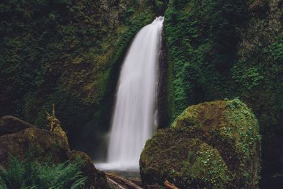 Scenic view of waterfall