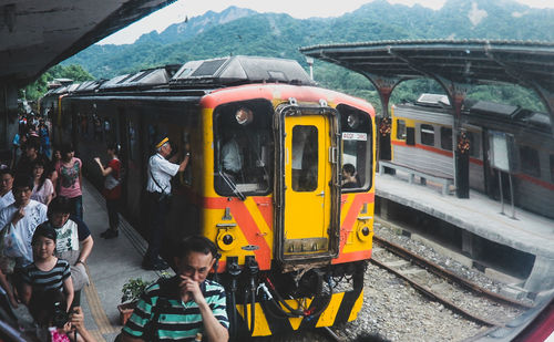 Train on railroad track