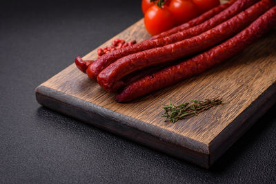 Close-up of food on cutting board