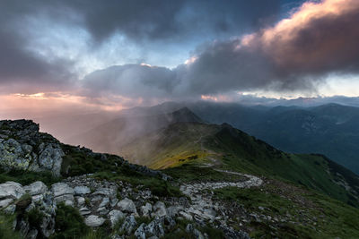 Scenic view of mountains against sky