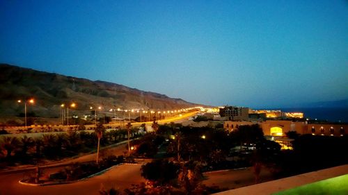 View of road at night