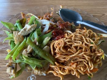 Close-up of food served in plate