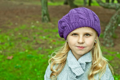 Portrait of little girl in the park