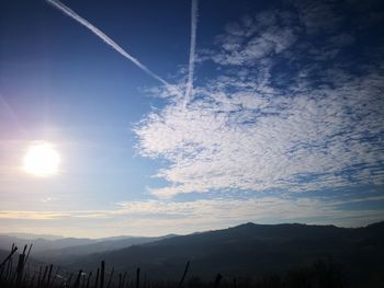 Low angle view of silhouette mountain against sky during sunset