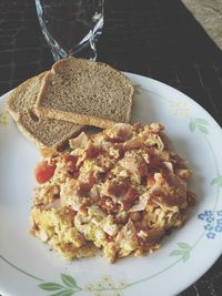 Close-up of served food