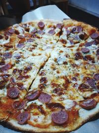 Close-up of pizza