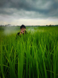 Man in field