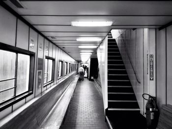 Illuminated underground underground walkway