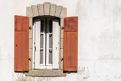 Closed door of building
