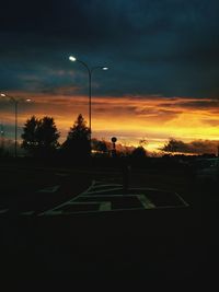 View of road at sunset