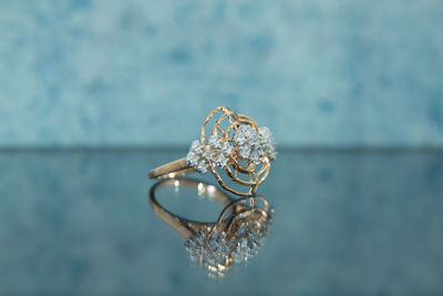 Diamond jewellery ring reflection photography