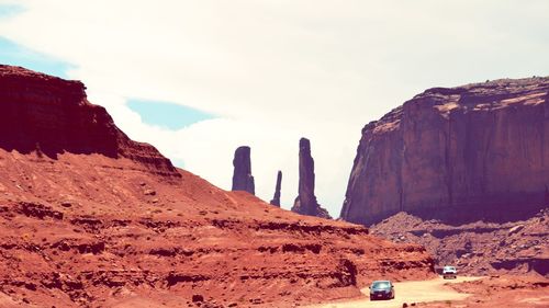 Panoramic view of rocky mountains against sky