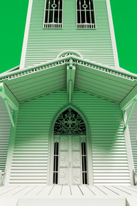 Low angle view of white building against sky