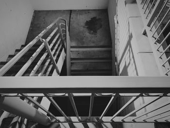 Low angle view of spiral staircase of building