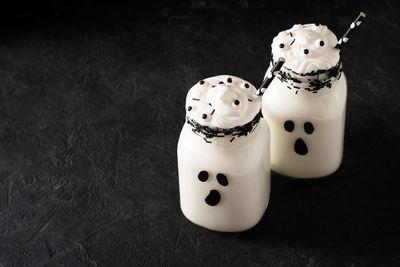 High angle view of stuffed toy on table