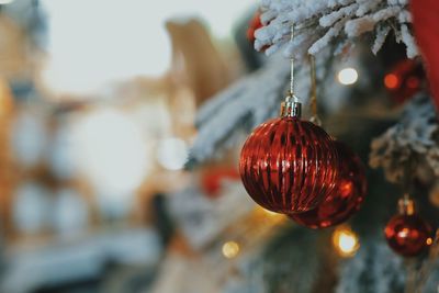 Close-up of christmas decorations