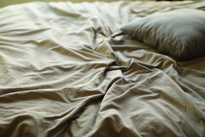 Pillow on bed at home