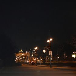 Illuminated street light at night