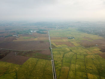 Aerial view of agricultural landscape