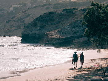 Tourists on shore