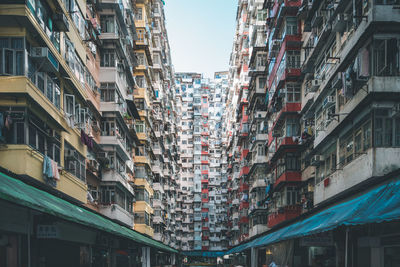 Low angle view of buildings in city