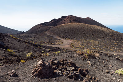 View of mountains against clear sky