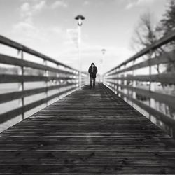 Man walking on footpath