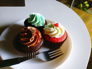 Close-up of cupcakes on table
