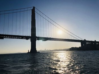 View of suspension bridge against sky
