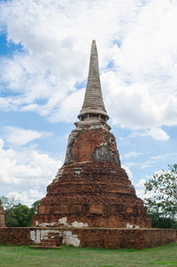Low angle view of temple against sky