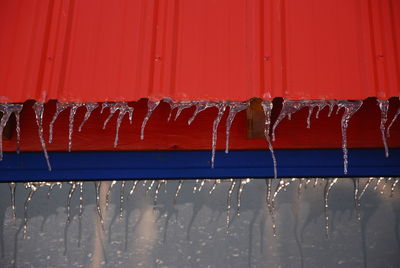 Close-up of red water