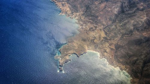 Aerial view of sea and landscape