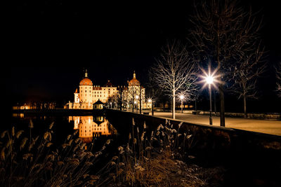 Illuminated city at night