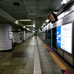 Illuminated subway station
