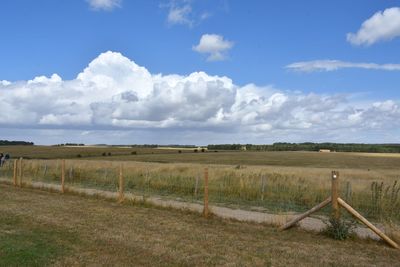 Scenic view of field against sky