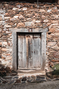 Closed door of old building