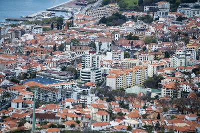 High angle shot of townscape