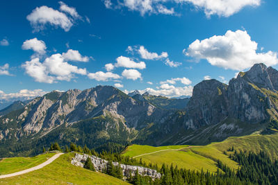 Scenic view of mountains against sky