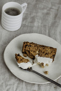 Close-up of dessert in plate on table