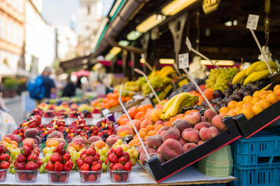 Fruits for sale at market stall