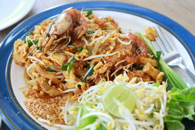 Close-up of served food in plate